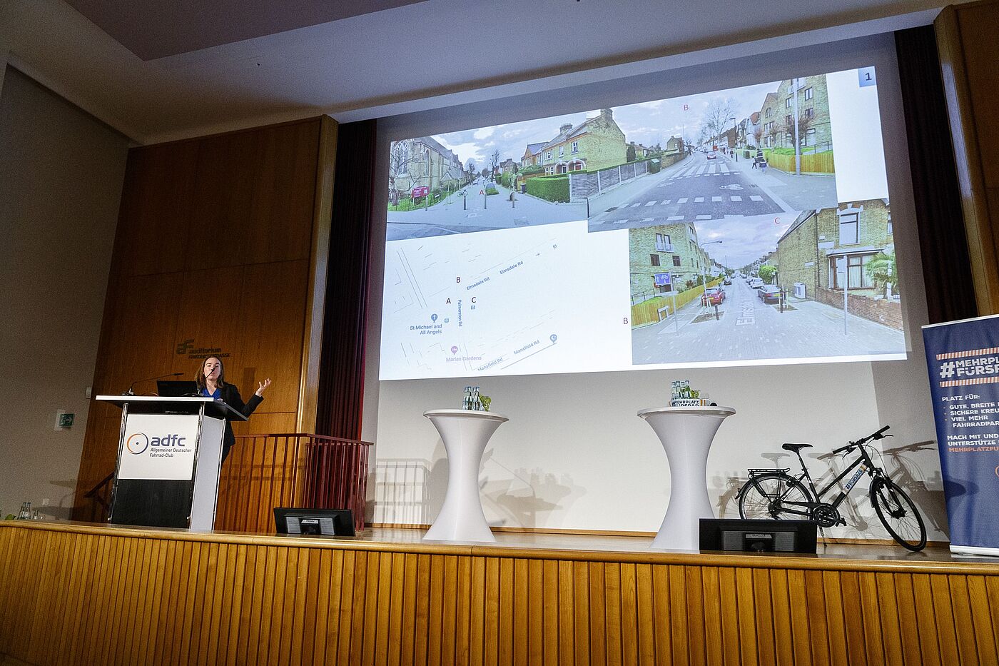 Megan Sharkey von der Uni Westminster stellte die Mini-Hollands in London vor. Megan Sharkey von der Uni Westminster stellte die Mini-Hollands in London vor.